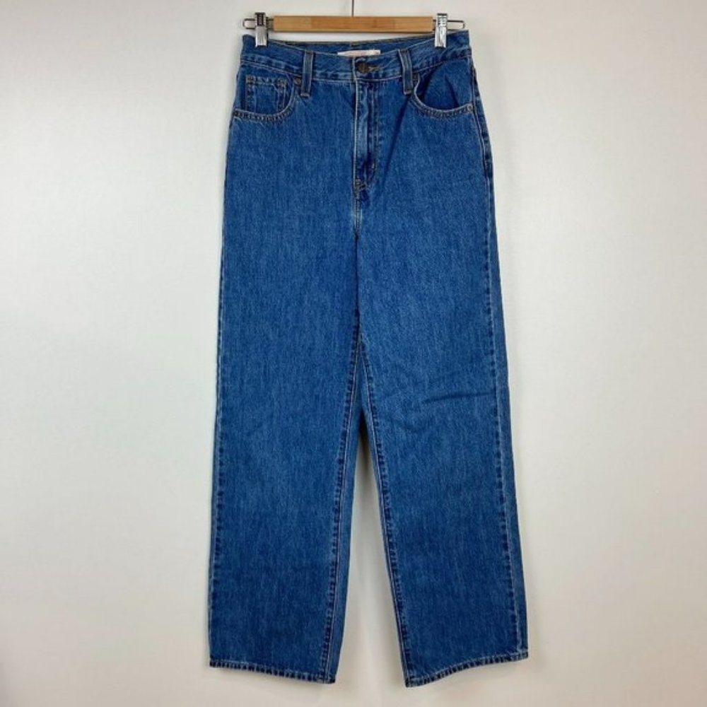 LEVI'S 100% Cotton Blue Denim High Waisted Straight Fit Jeans Pants - W26 L31